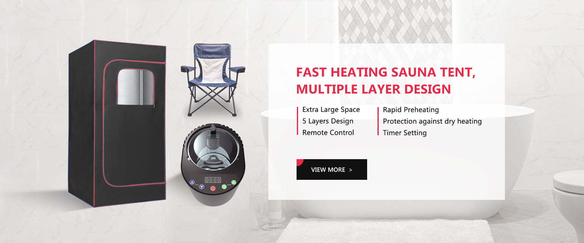 Tent sauna chauffant rapide, conception de plusieurs couches